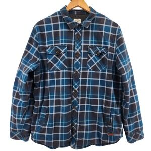 Voyager Flannel Shacket Shirt Jacket Lined Plaid Blue Mens XL Workwear Gorpcore